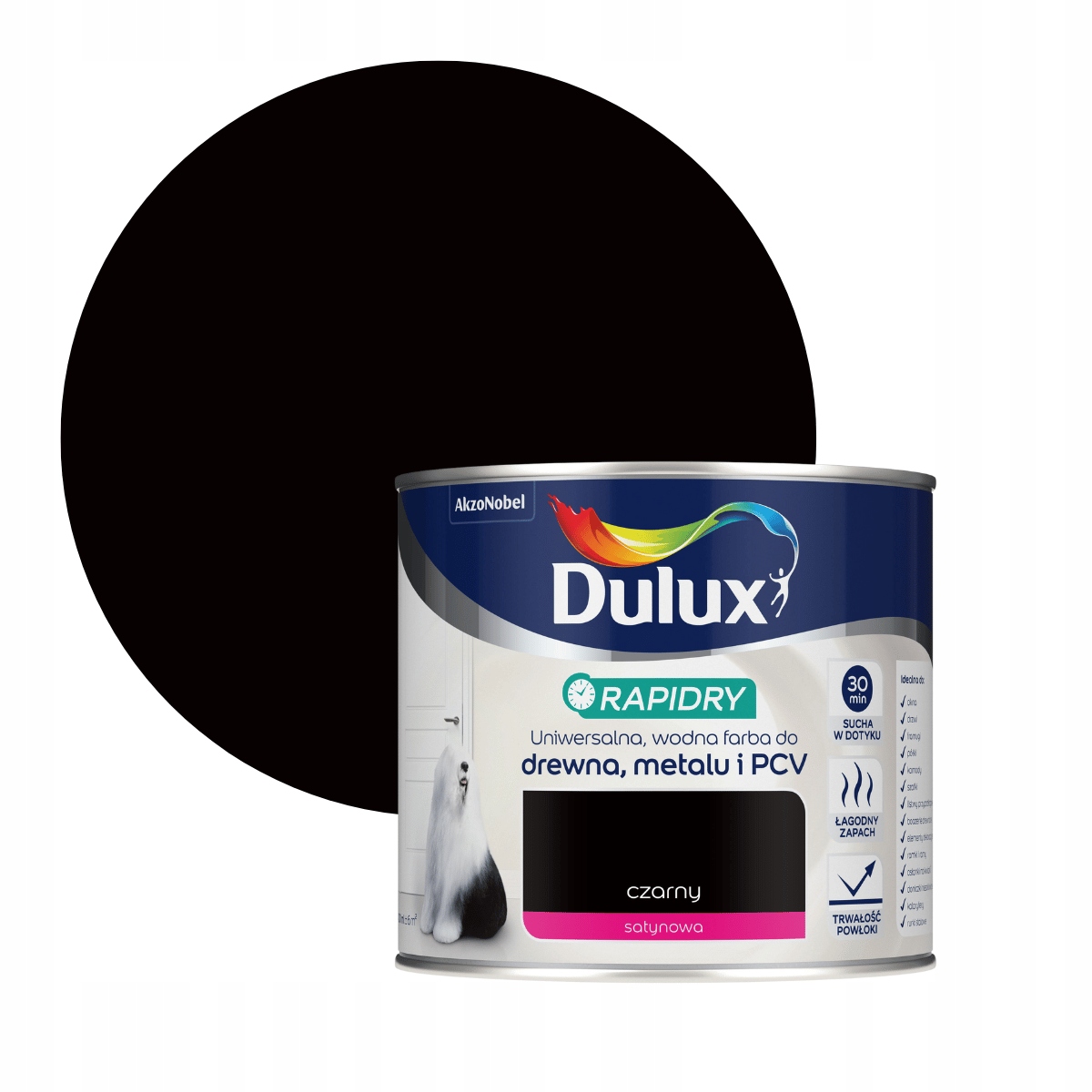 

Dulux Rapidry Farba Szybkoschnąca 0,4L Czarny