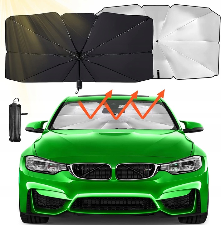 PARASOL UV OSŁONA DO SAMOCHODU PRZECIWSŁONECZNA SAMOCHODOWA SKŁADANY XL Kolor szary