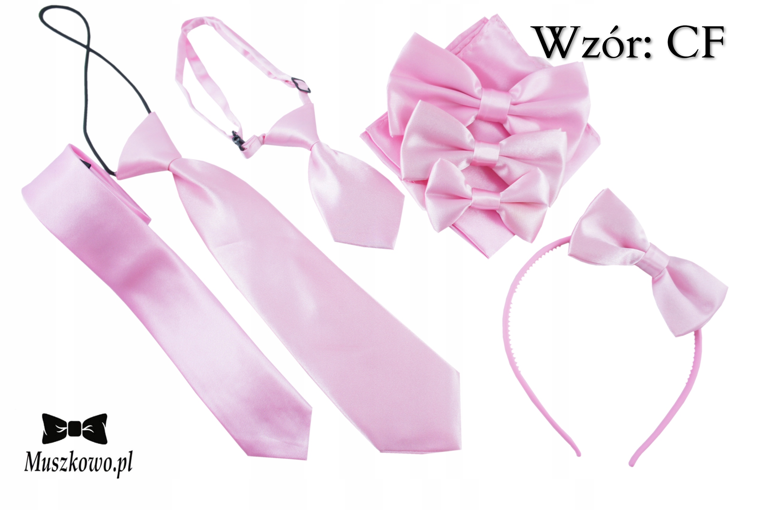 KRAWAT niemowlęcy satynowy na chrzest PUDROWY RÓŻOWY Marka Inna marka