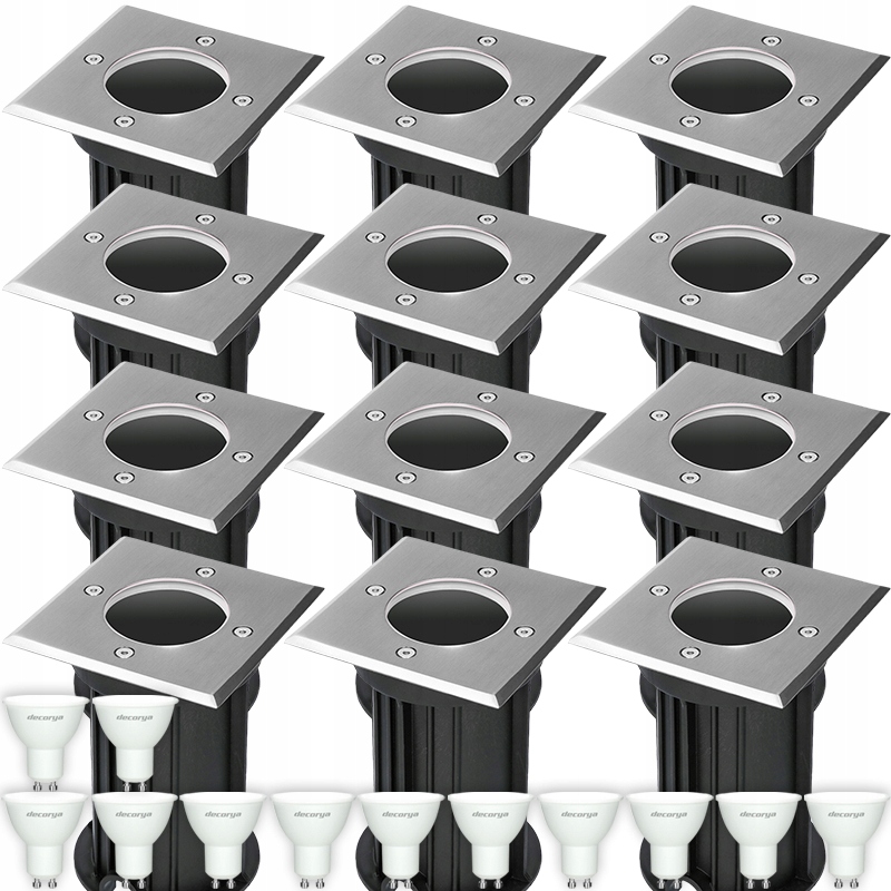 12x Lampa Najazdowa Komplet 4000K GU10 Wodoodporna IP65 230V Na Podjazd Led