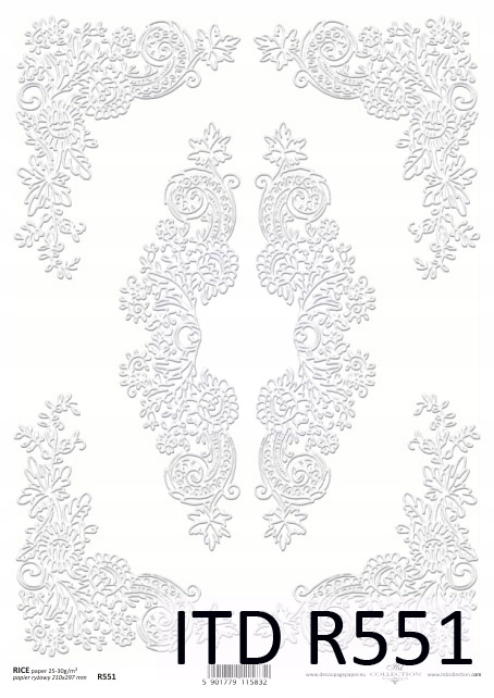 Papier Ryżowy R0551 z włoskami A4 decoupage