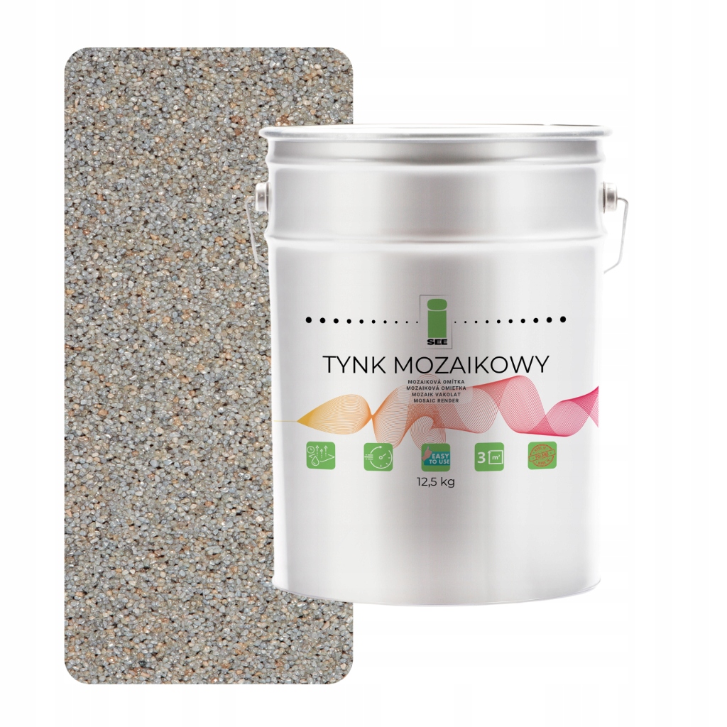 Mozaiková pryskyřičná omítka Marmolit Šedá Teplá M03 12,5 kg Mrazuvzdorná