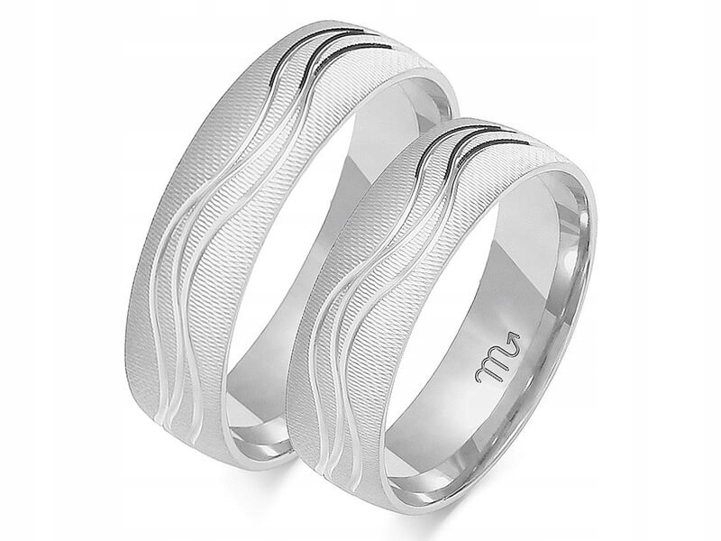 

Obrączki z białego złota ślubne 14K 585 r 23 24 25