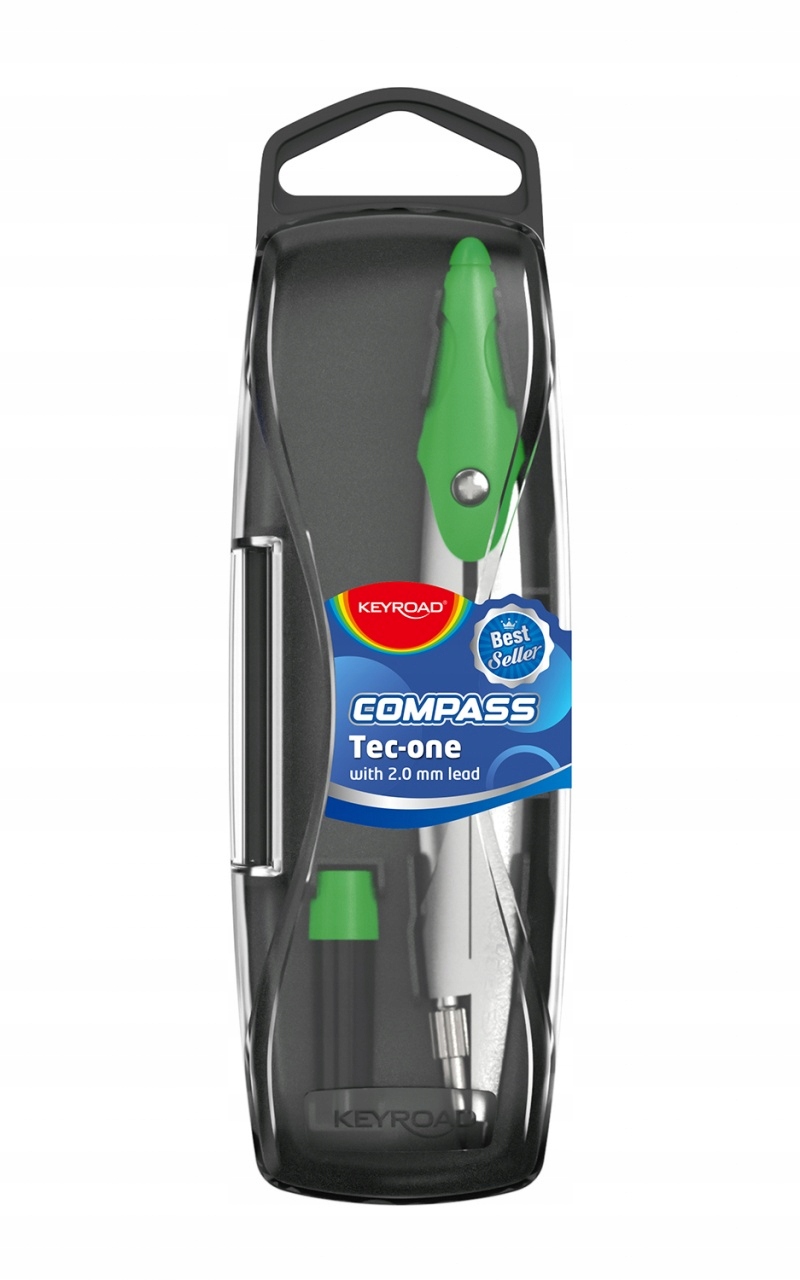 Cyrkiel metalowy KEYROAD, w etui, z grafitam Marka Keyroad