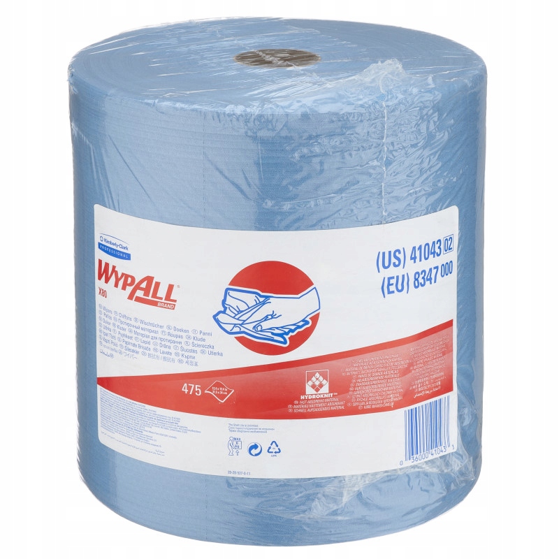Levně Kimberly-Clark 8347 WypAll X80 Čisticí Utěrka ve velké roli celulóza, modrý