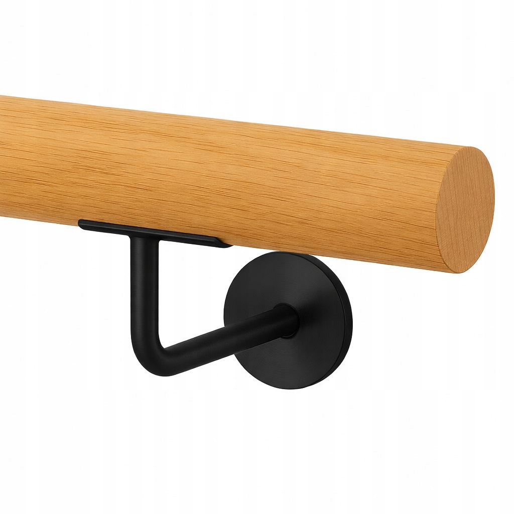 Drevená Čierna Mačka Na Schody, Nástenná Buková 120 cm Ø42 MM Na Dvojzávit