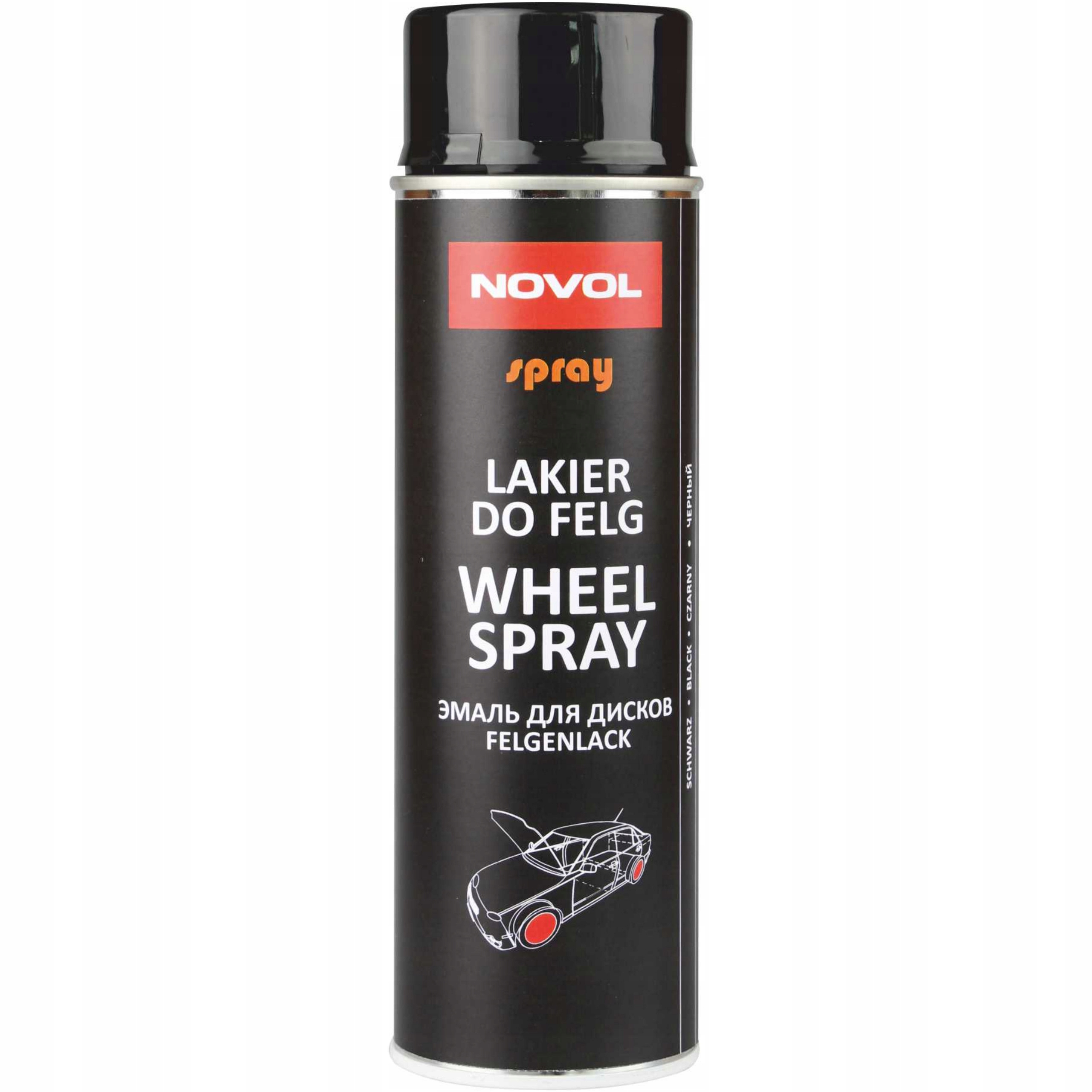 

Novol Wheel Spray Lakier Felg Kołpaków Czarny Mat