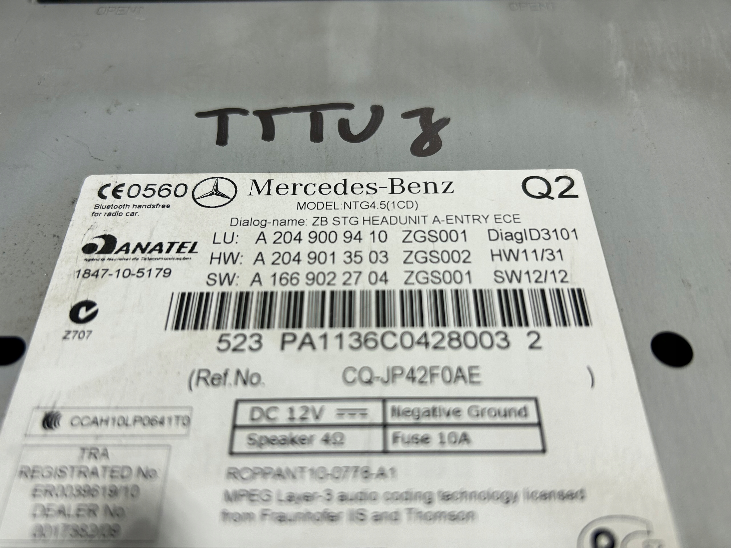 RADIO NAVI Navigation MERCEDES W204 2049009410