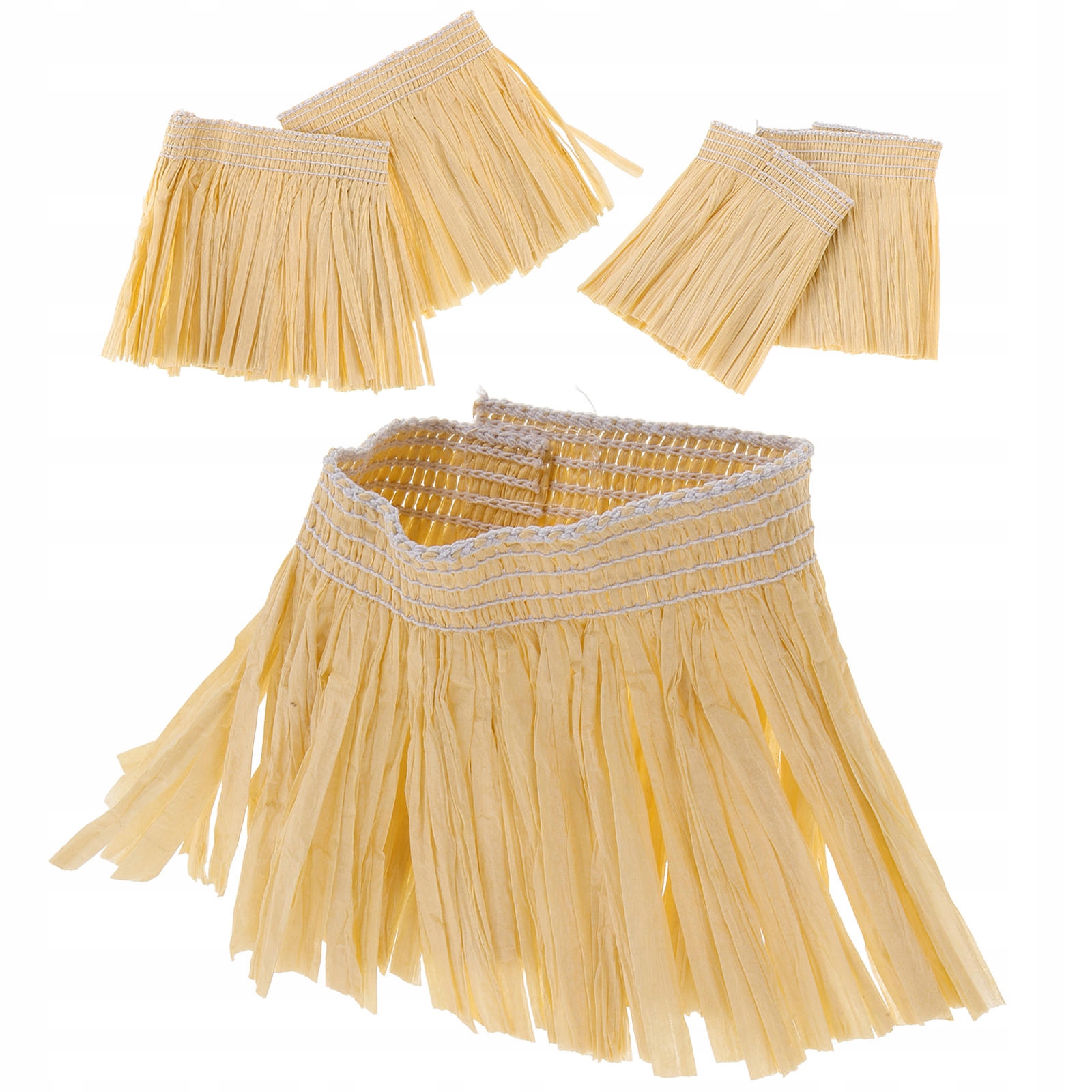 5 Sztuk Żółta Raffia Papier Hula Spódnice Klasyczny Hawajski Kostium Luau