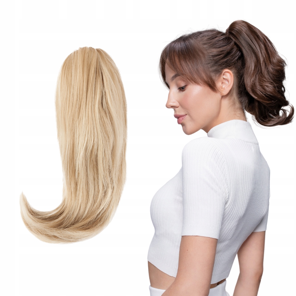 Poník na klipu spona 30 cm #613/24 blond pramínky syntetické vlasy