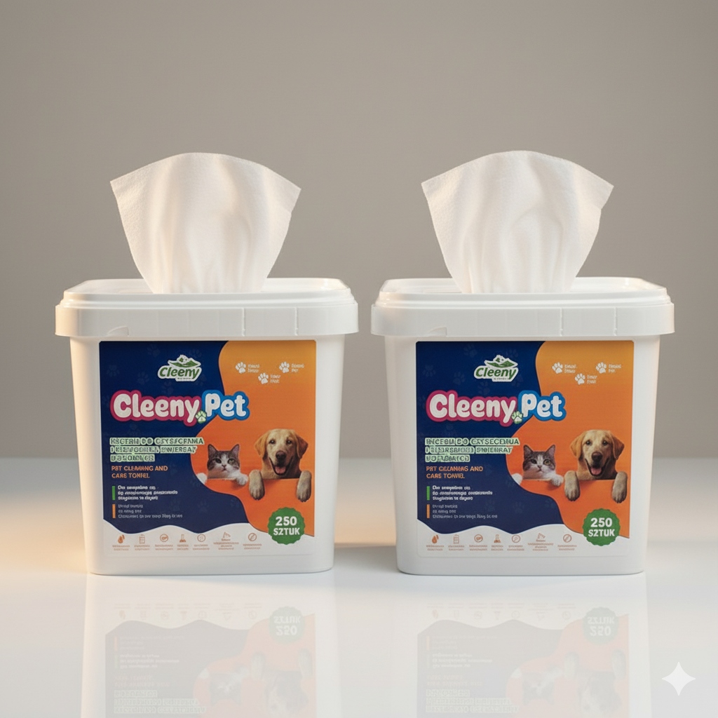 Levně CleenyPet – Ubrousky pro zvířata psa kočku na tlapky srsti 2x250 Ks
