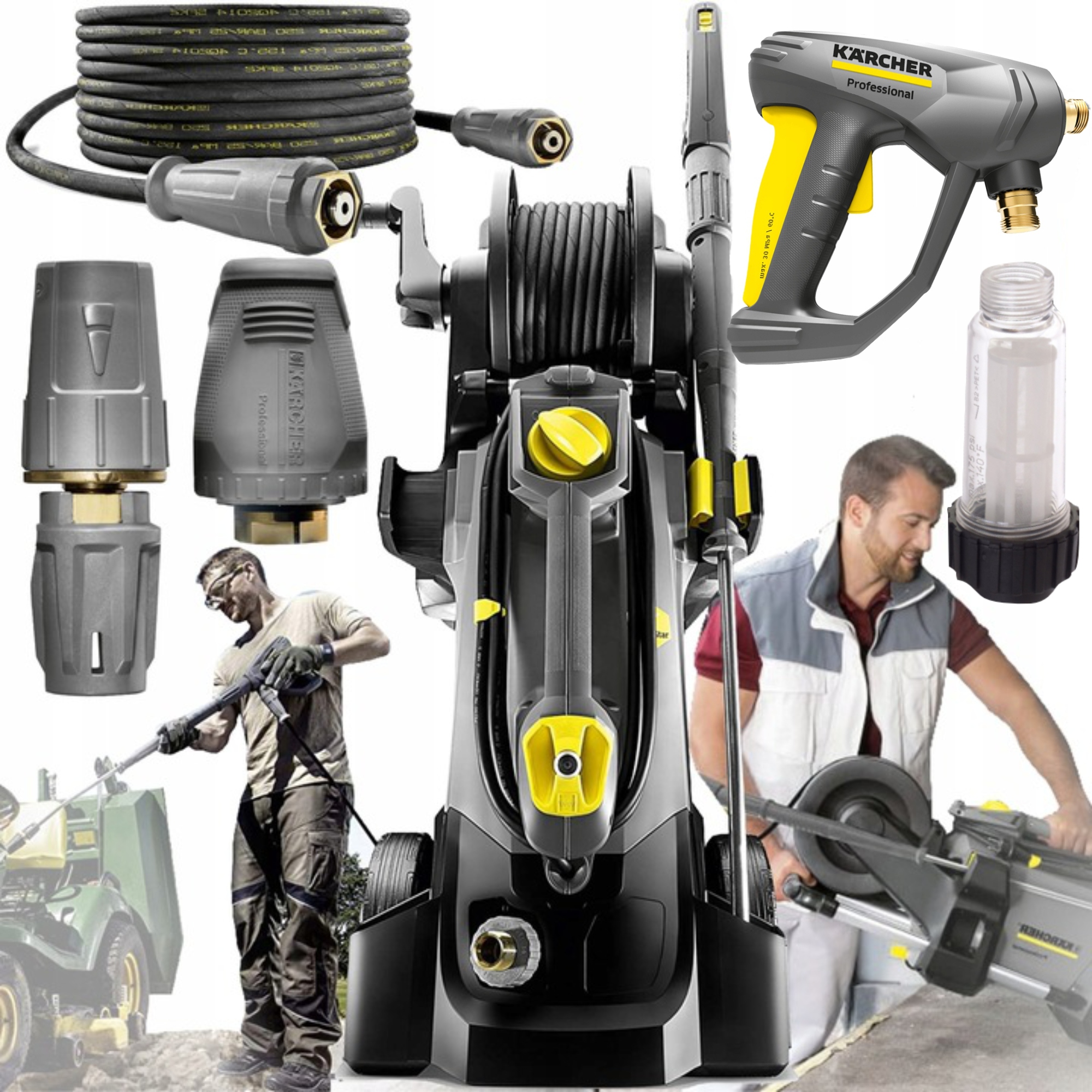 Profesjonalna Myjka Ciśnieniowa Karcher Hd 5/17 CX Plus Bęben Zestaw Dysz