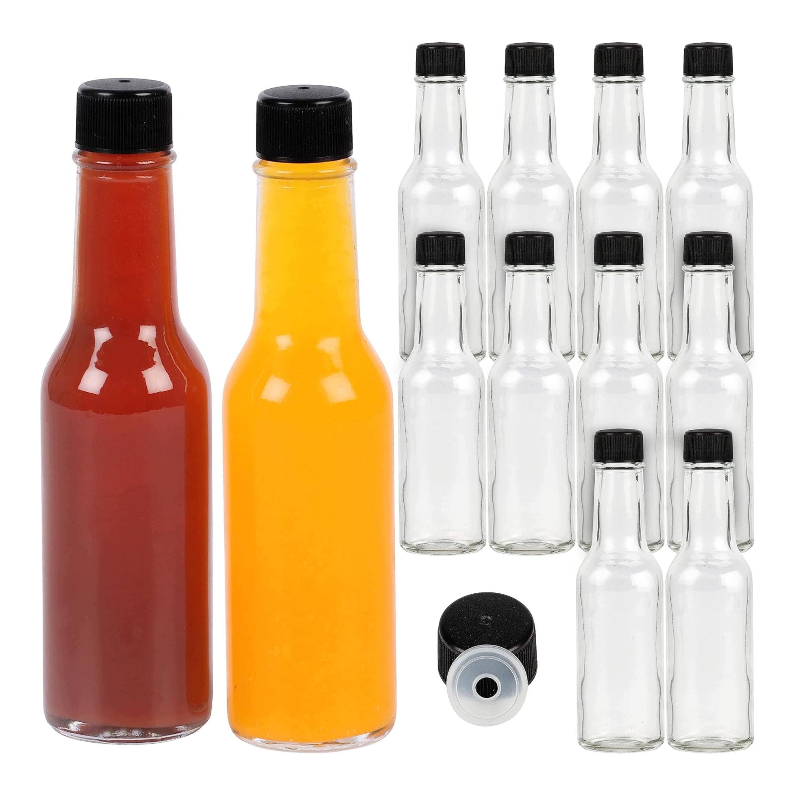 Skleněné lahve s kapátkem, 12 kusů, 150 ml na omáčku, olej, ocet, vzduchotěsné