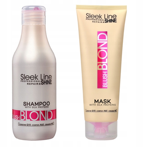 Stapiz Sleek Line Blond Blush Šampon Na Vlasy Hedvábí 300 ML Maska 250 ML