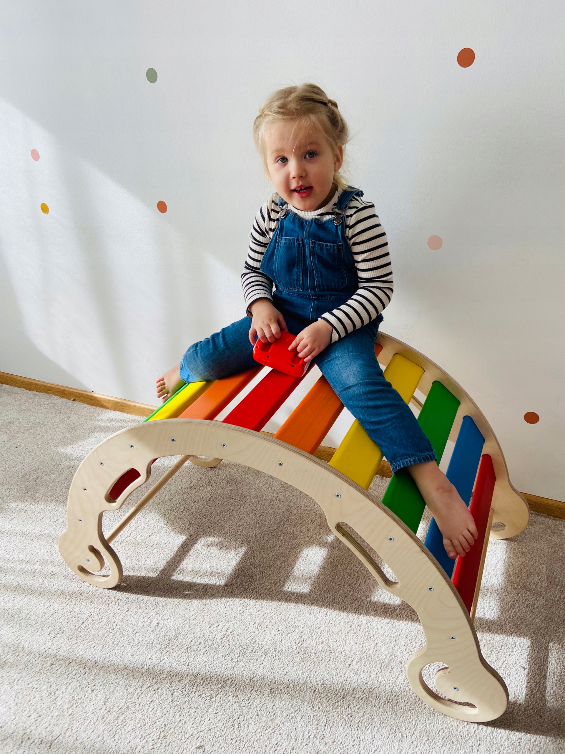 Bujak Montessori kolorowy, bujak dla dzieci- Leo tęcza - Duży EAN (GTIN) 5905965261679