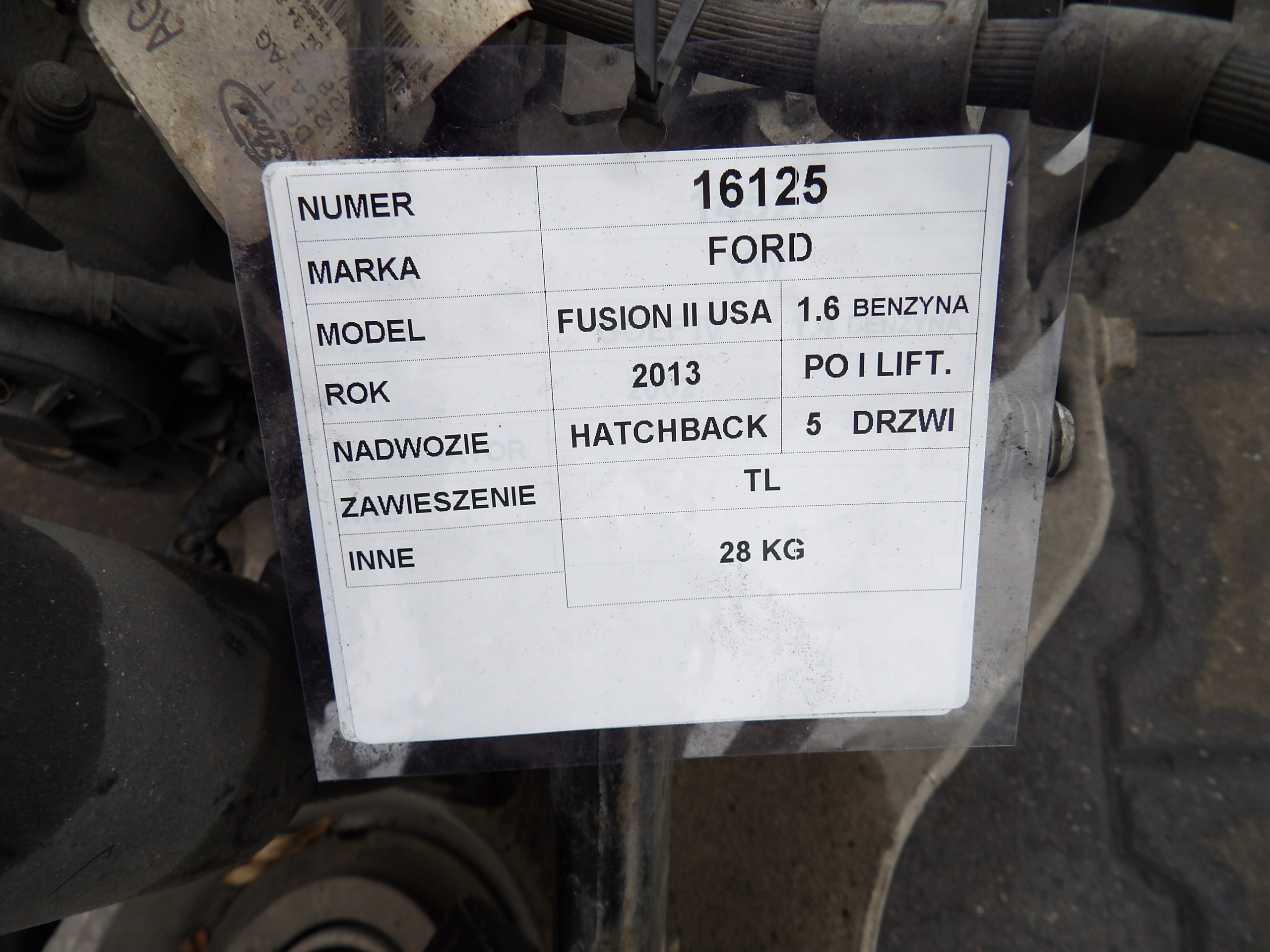 Ford Fusion II USA sususpension rear. left