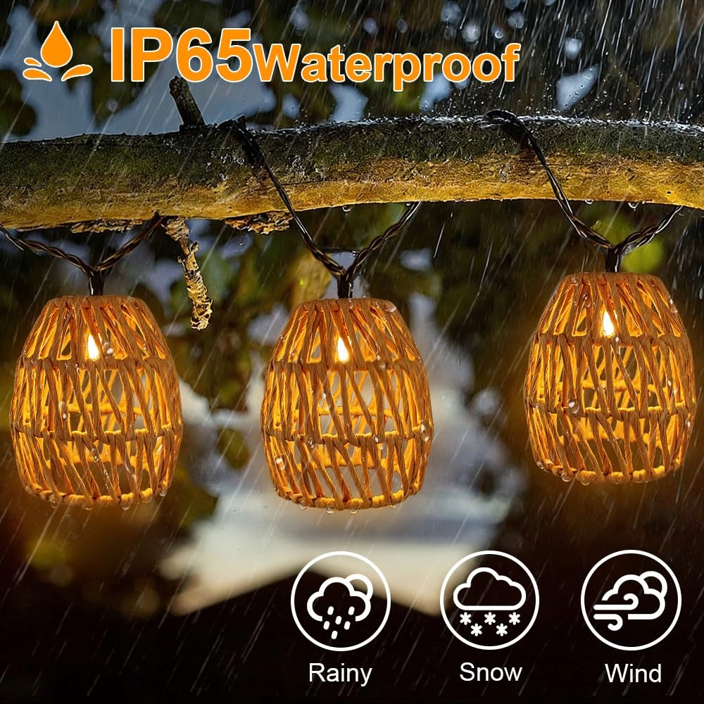 PAPIERSEIL Solarna Lampa LED IP65 Na Zewnątrz 3.6m Do Ogrodu i Balkonu — miniatura 4