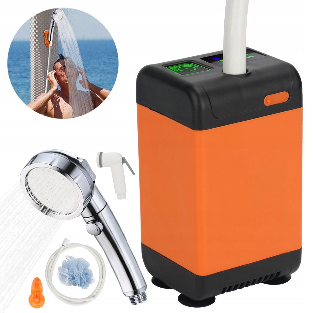 Přenosná Turistická Kempingová Sprcha Voděodolná 6000MAH S Pumpičkou