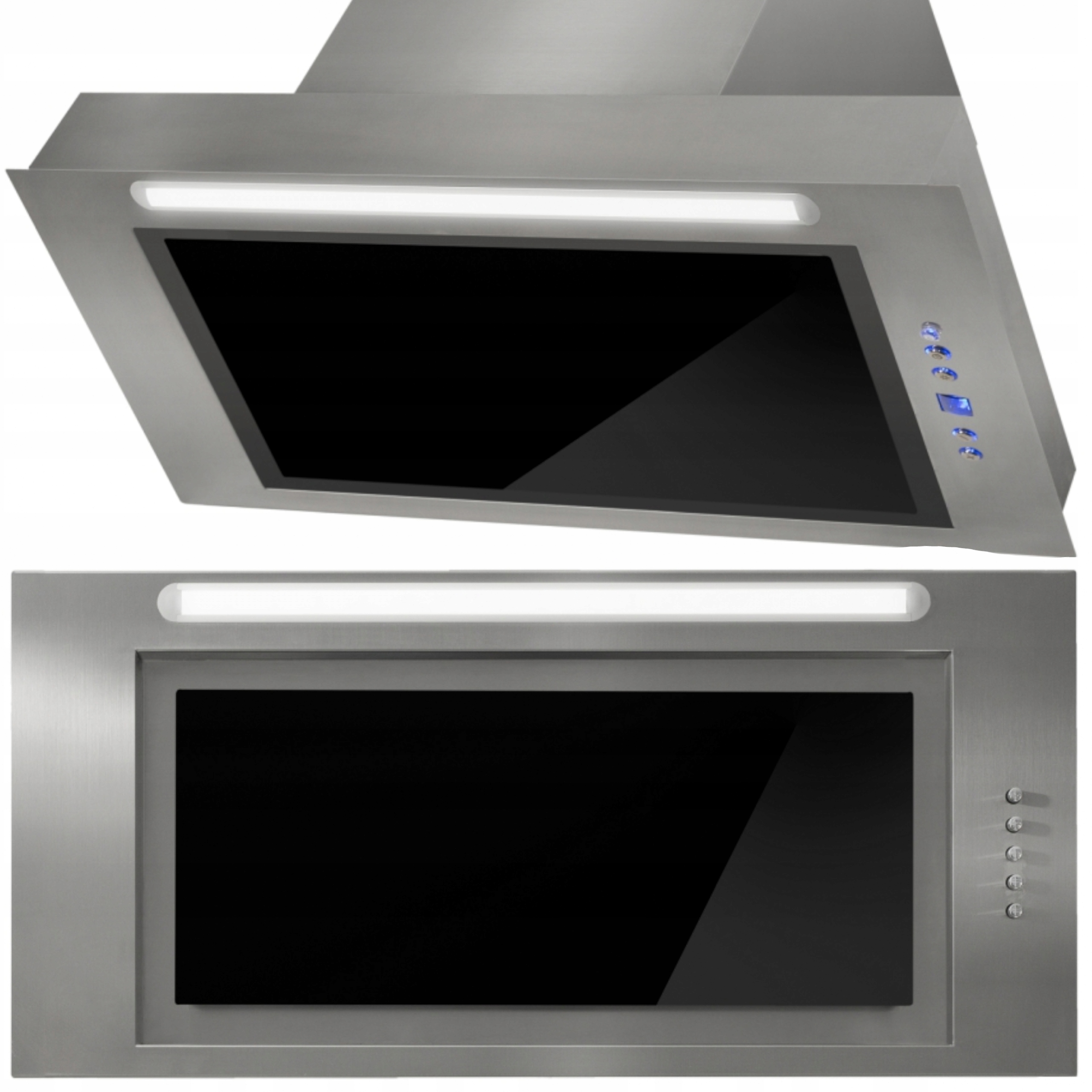 Okap kuchenny do zabudowy podszafkowy 60cm Toflesz Lumino Czarny Inox 850m³