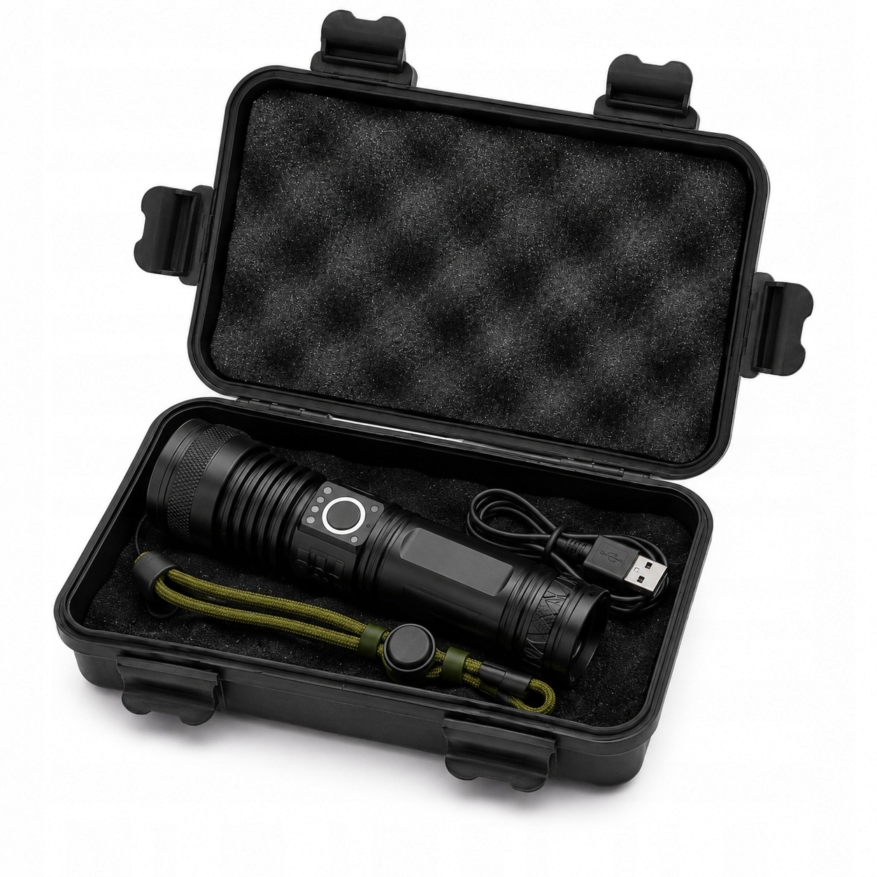 Latarka Taktyczna Led Usb Mocna Akumulatorowa Survival