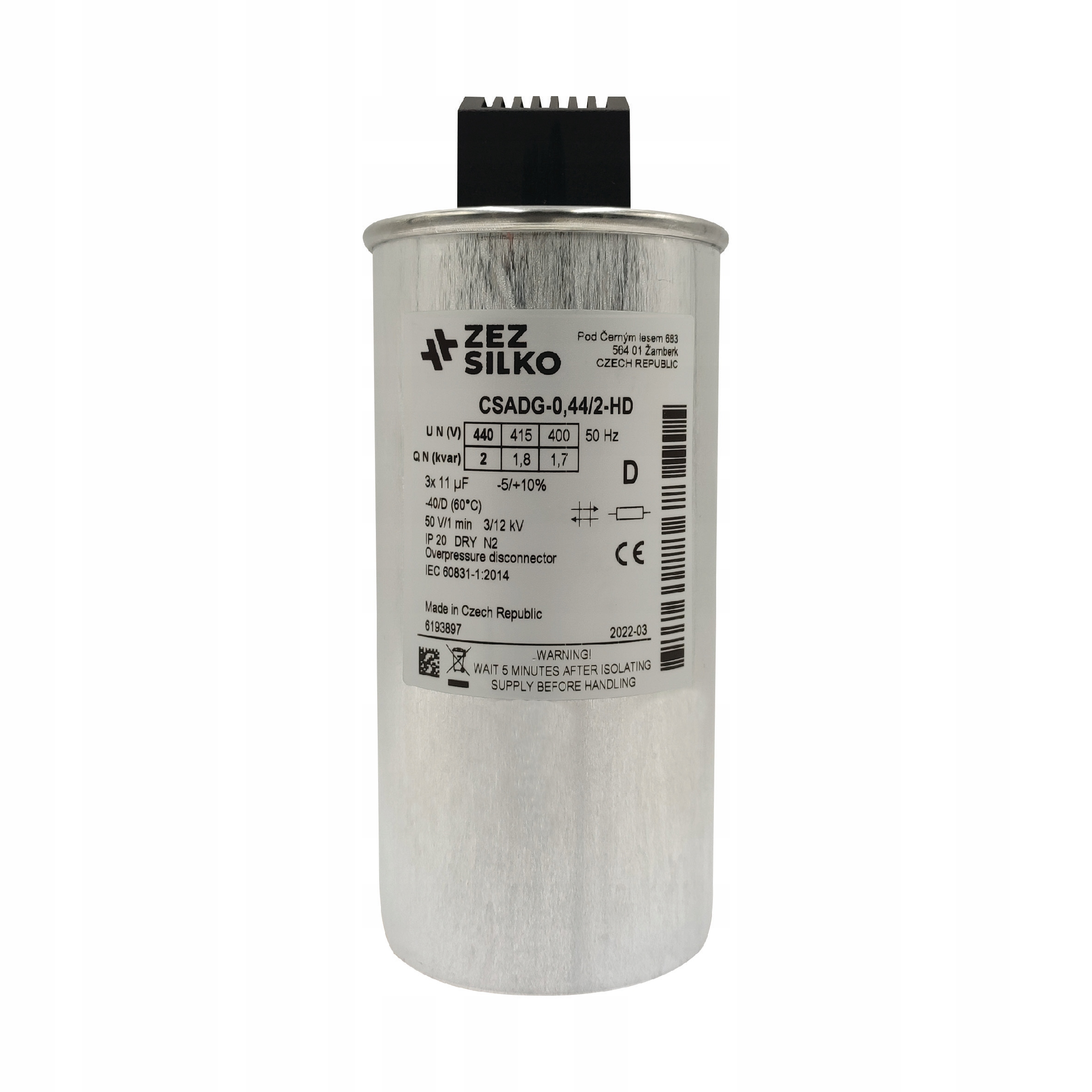 

Kondensator Zez Silko Csadg Hd 2kVAR 440V Nowy!