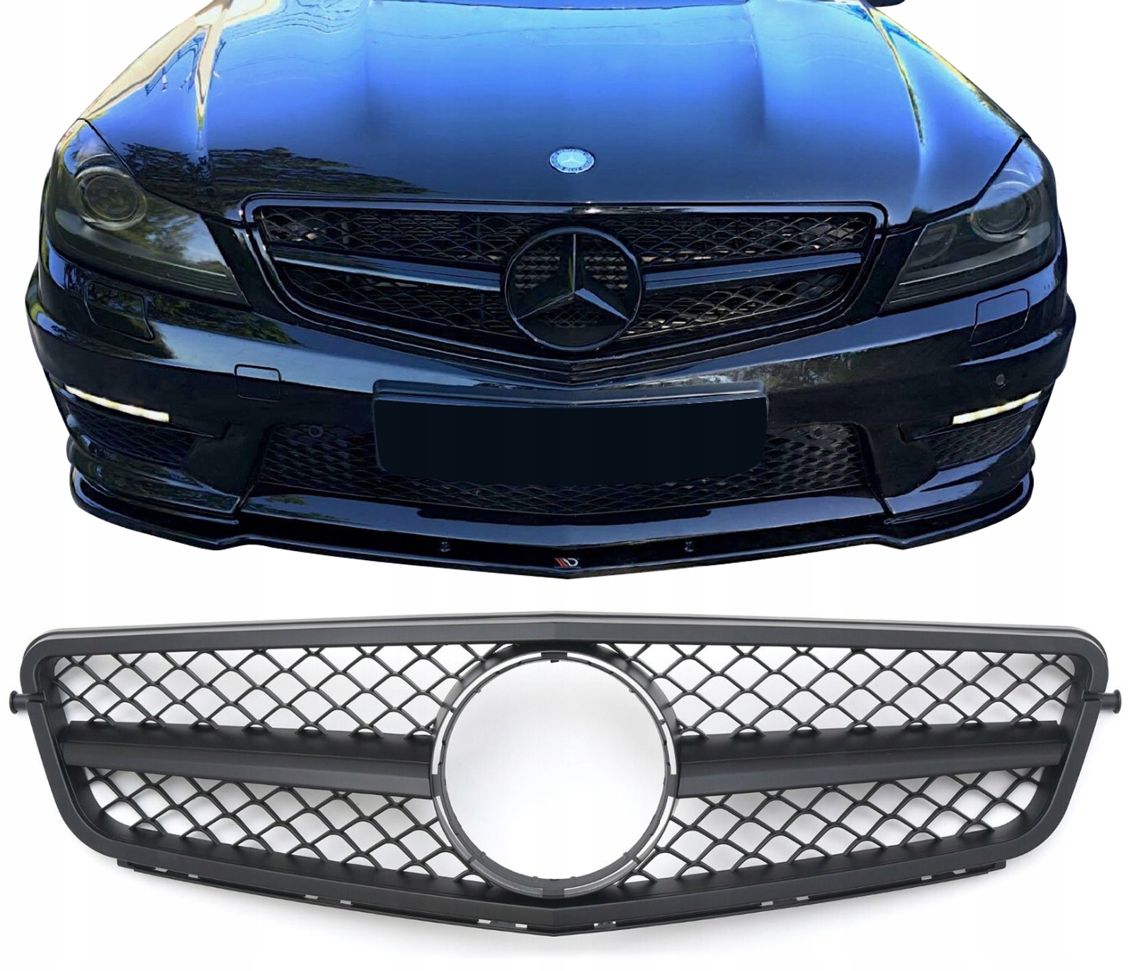 Atrapa Grill Mercedes C W204 C204 Amg Černá Matná