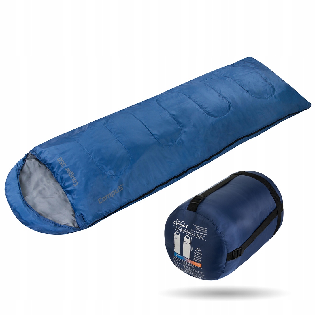 ŚPIWÓR CAMPUS COUGAR 350 ŁĄCZONY prawy -4/+2st