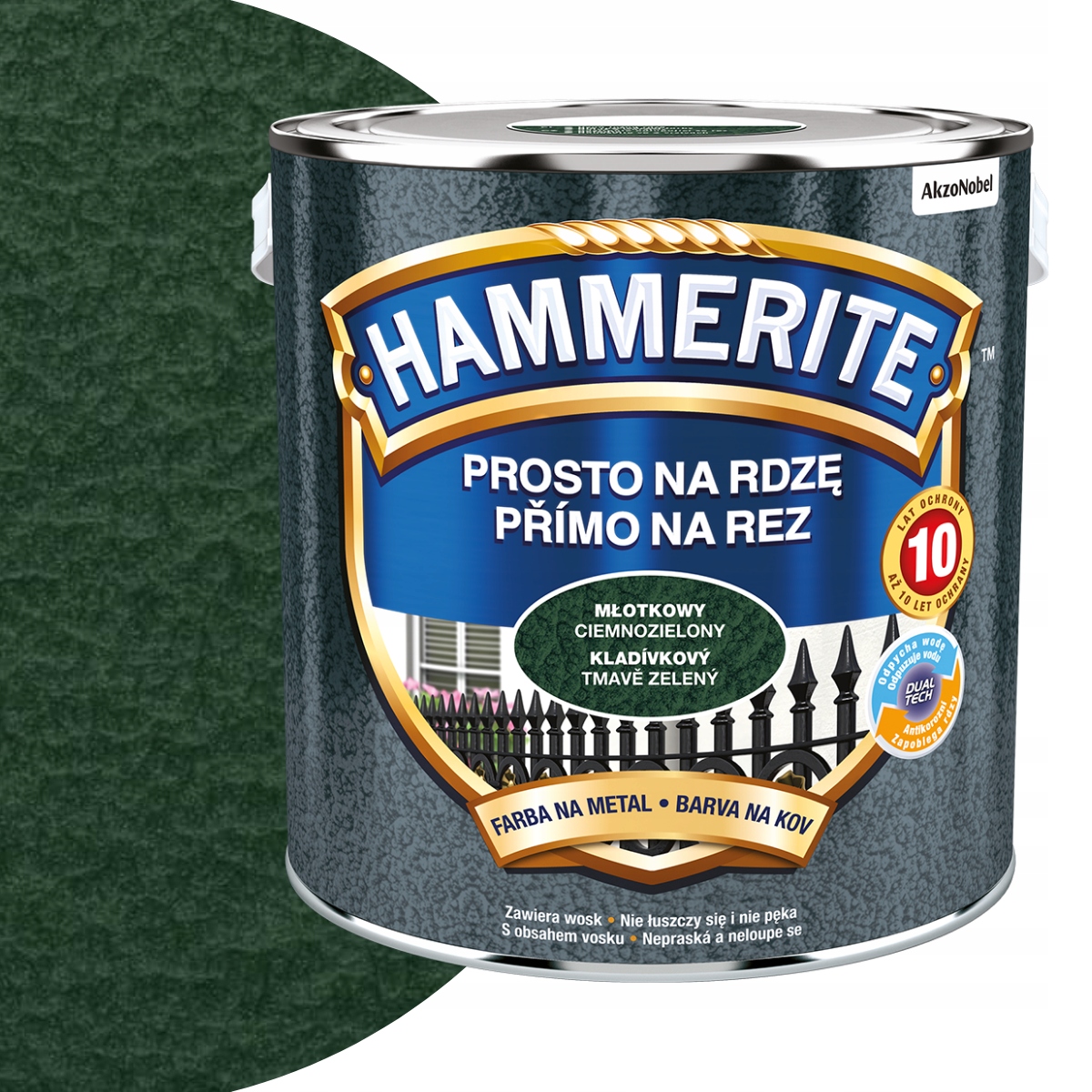 Hammerite Prosto na Rdzę 2,5L Ciemnozielony Młotkowy