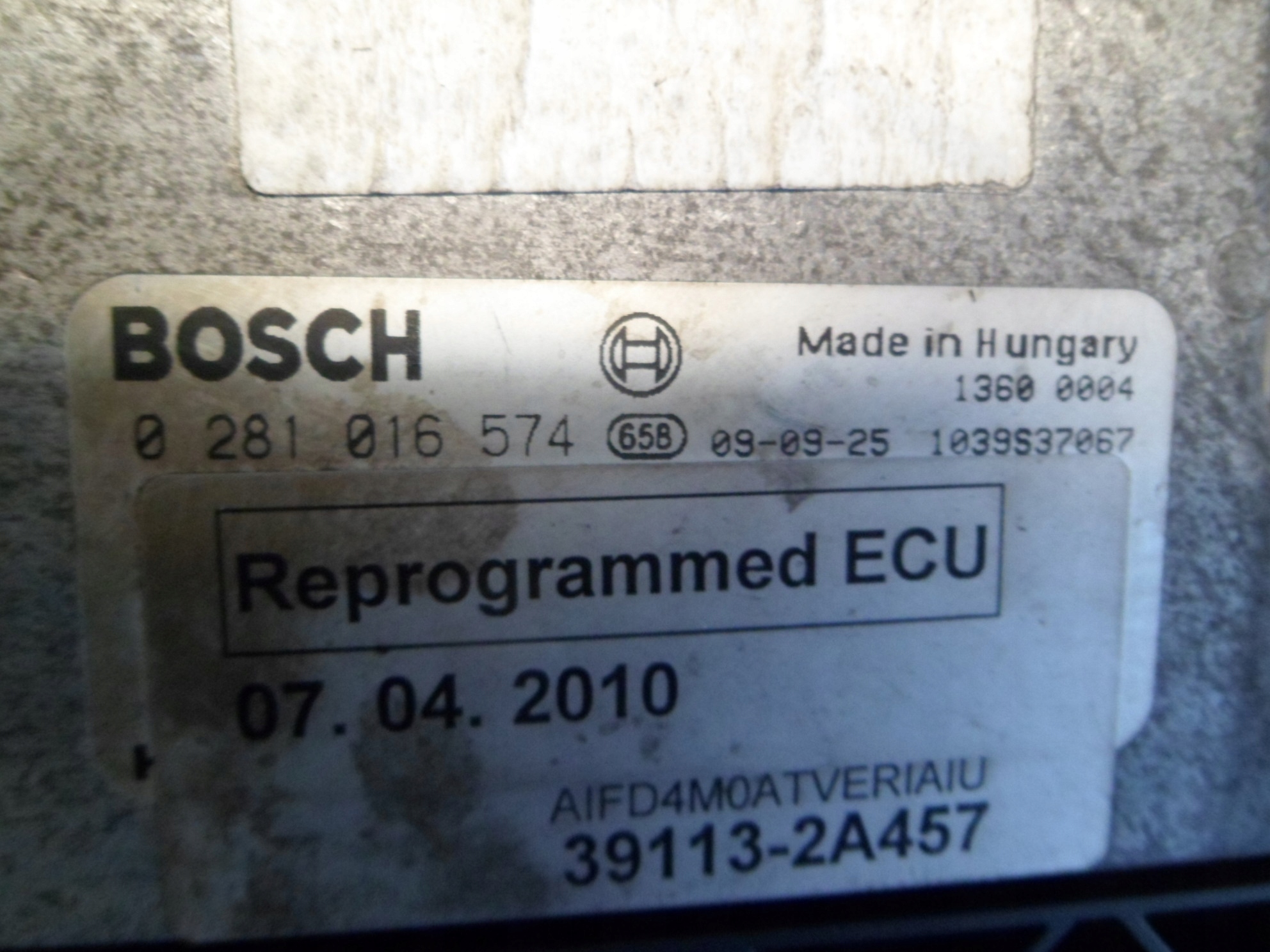 KIA HYUNDAI 1.6CRDI computer Motore 0281016574 39113-2A457