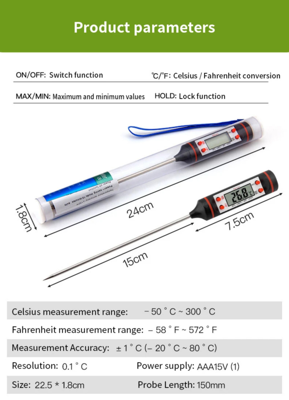 TERMOMETR SONDA do GRILLA MIĘSA WODY MLEKA + ETUI EAN (GTIN) 5902388505809
