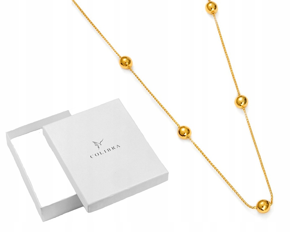 Náhrdelník s kuličkami Zlatý krátký Colibra Řetízek Kuličky Choker Dámské