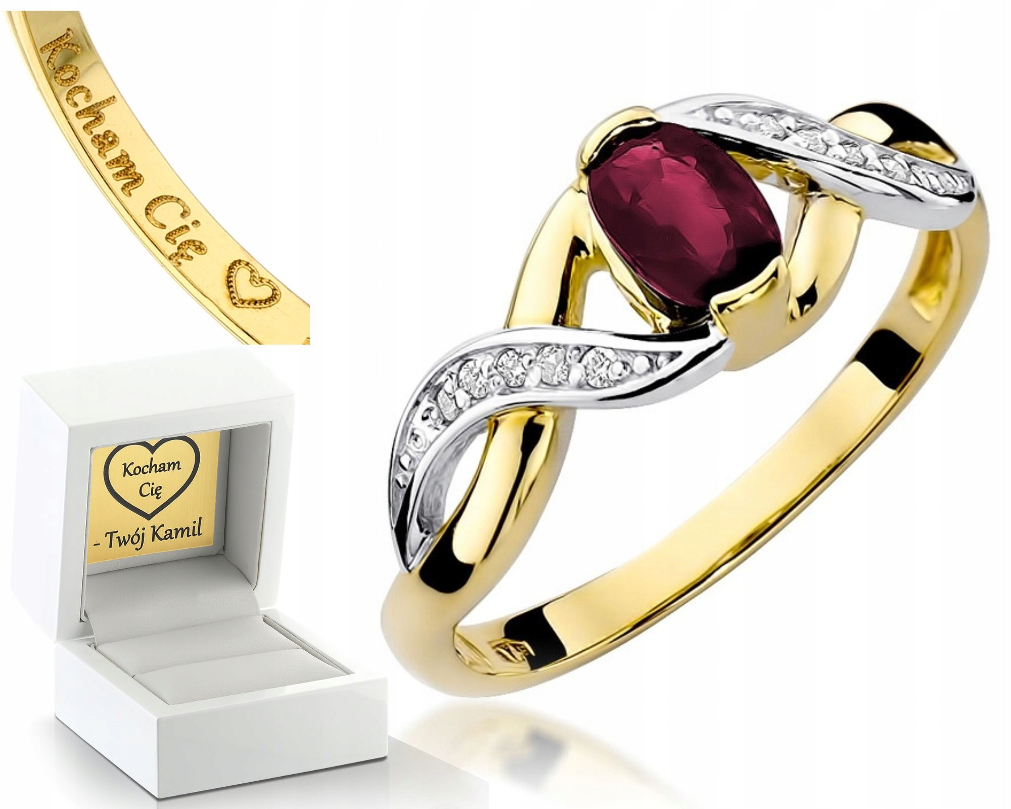 Zlatý Prstýnek S Rubínem A Brilianty, Diamanty