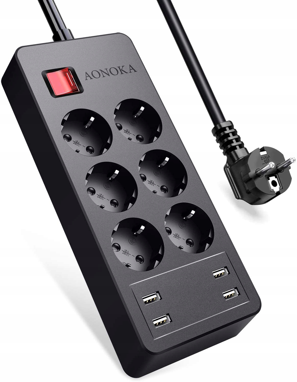 Listwa Zasilająca Dom Biuro 4000W 6 Wejść 4USB Premium