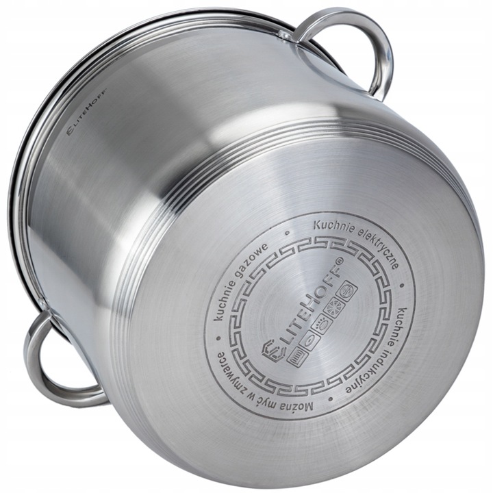 DUŻE GARNKI ZESTAW 6-CZĘŚCIOWY ZE STALI NIERDZEWNE Kolor srebrny