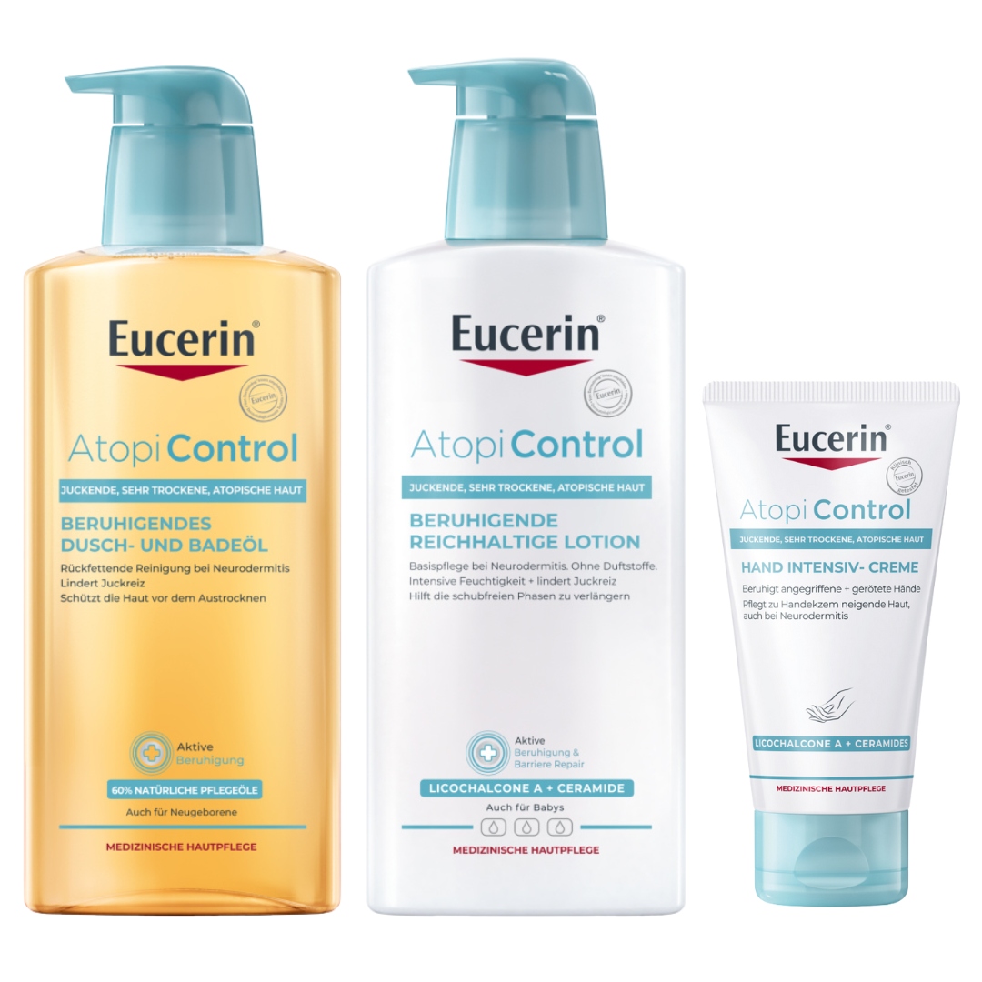 Eucerin Atopicontrol Olejek do kąpieli+ balsam do ciała+ krem do rąk na Azs