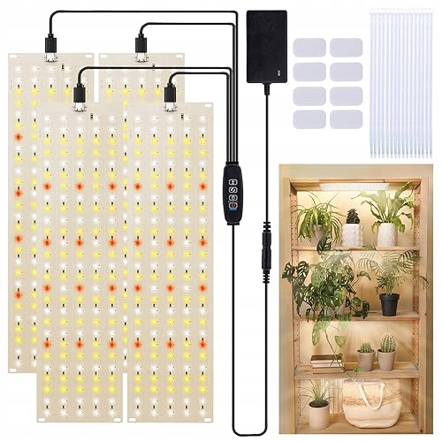 Led Lampa Pro Pěstování Rostlin S Plným Spektrem, Časovač 135 Diod, 4 Panely