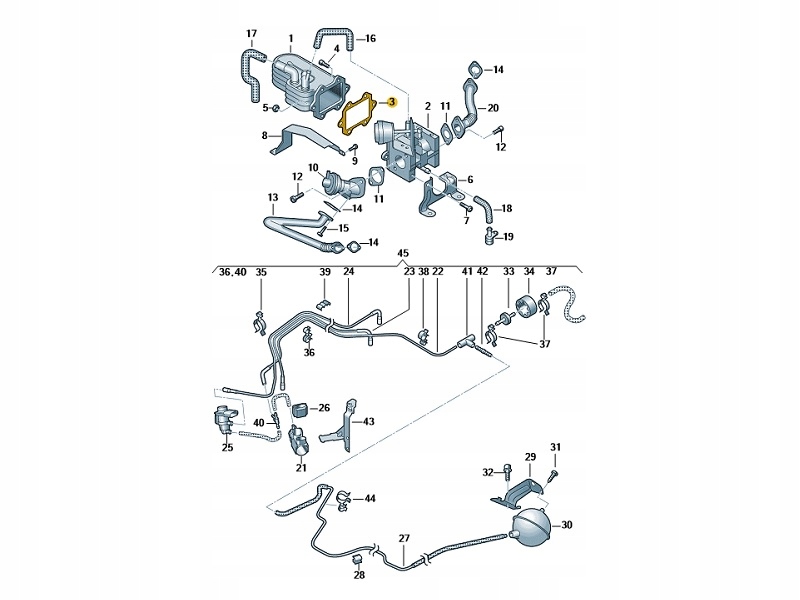 Uszczelka Chłodnicy EGR Recyrkulacja Spalin 2.7/3.0 TDI VW Audi OE Producent części Volkswagen OE