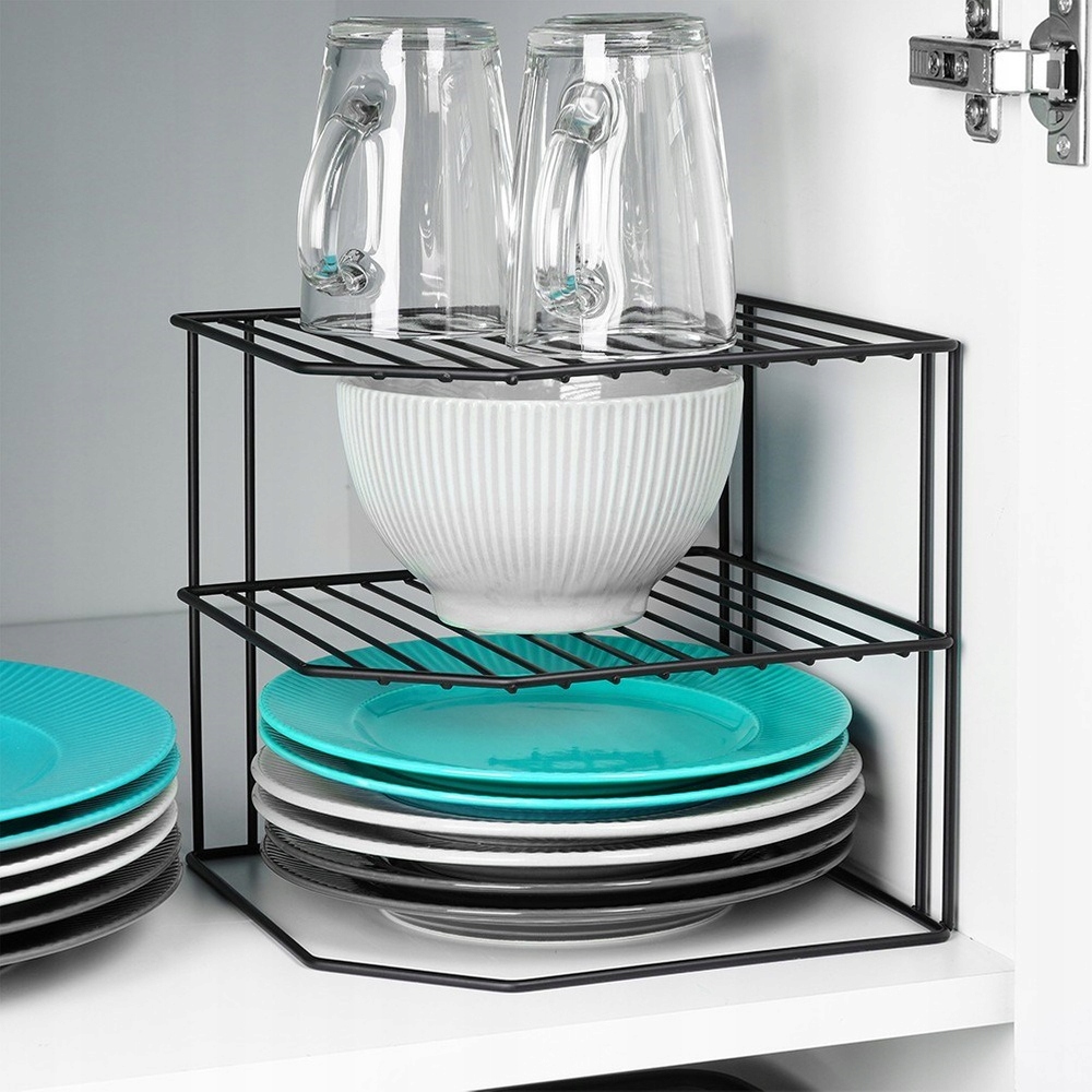 Półka KUCHENNA metalowa na blat regał do szafki narożna stojak -czarna EAN (GTIN) 5904316472399