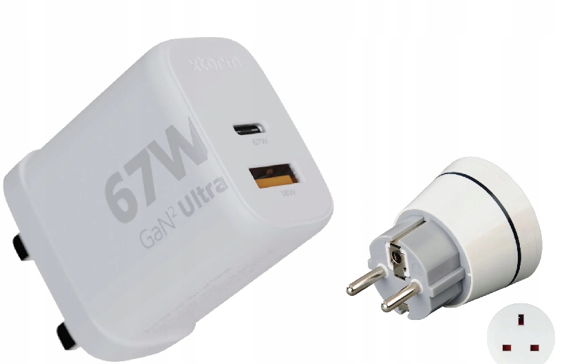 Ładowarka Uniwersalna GaN Xtorm 67W Usb-c Usb-a Wtyczka Uk Przejściówka