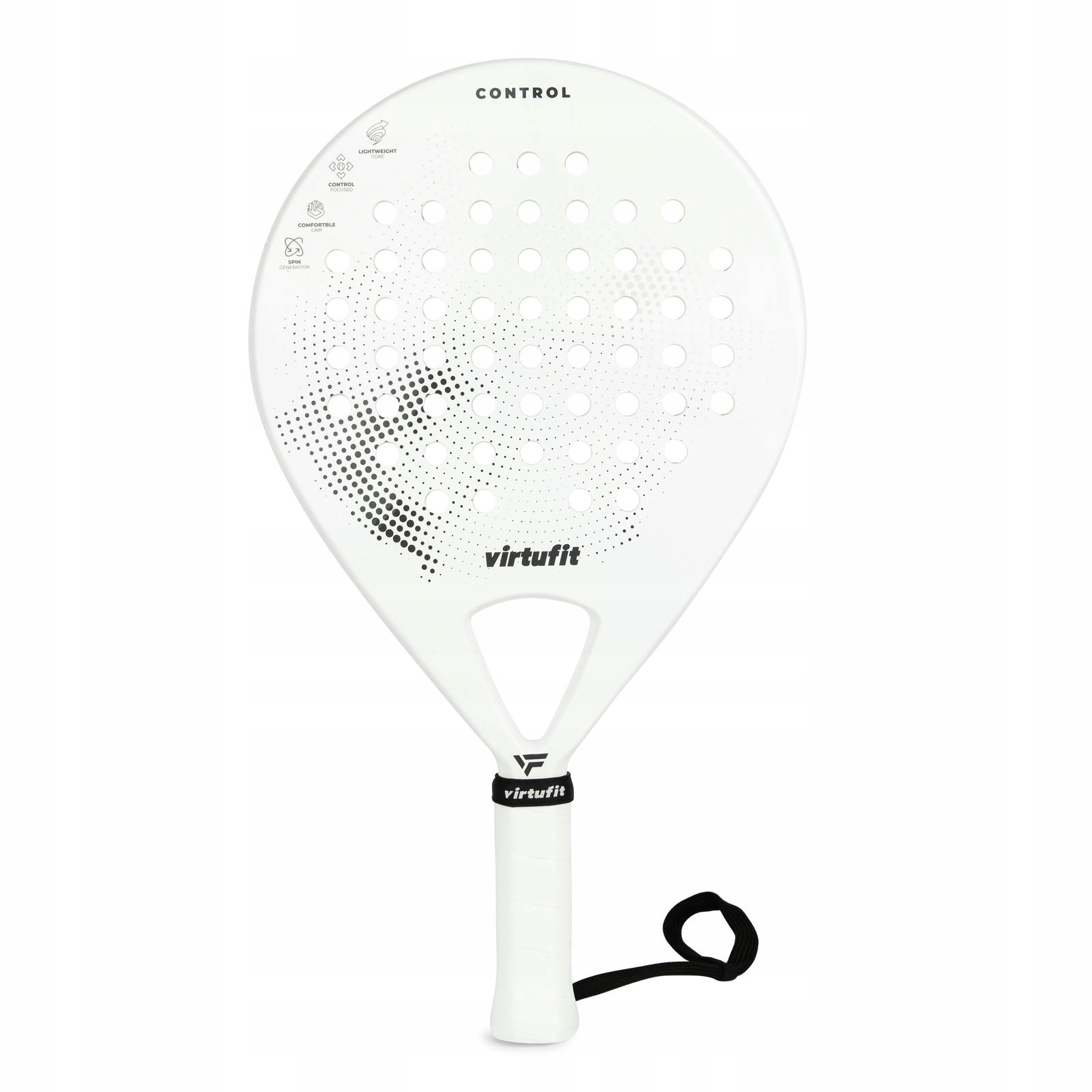 Virtufit Rakieta do padla padel Control biało czarna dla początkujących