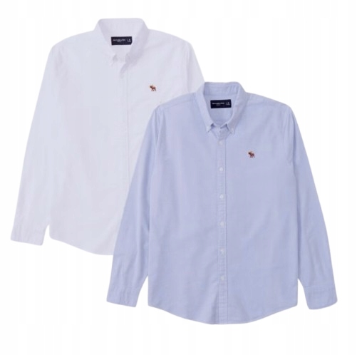 Košile x2 Abercrombie&Fitch XXL bílá modrá 2 balení 2ks