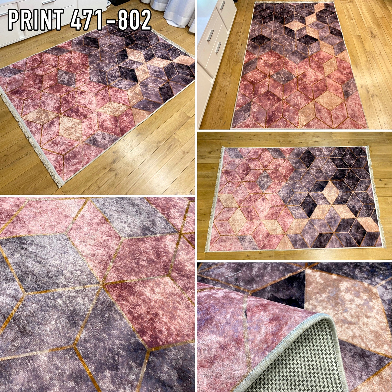 MODNY DYWAN 60X100 PRINT NOWOCZESNY MIĘKKI NISKIE RUNO Marka Sindbad