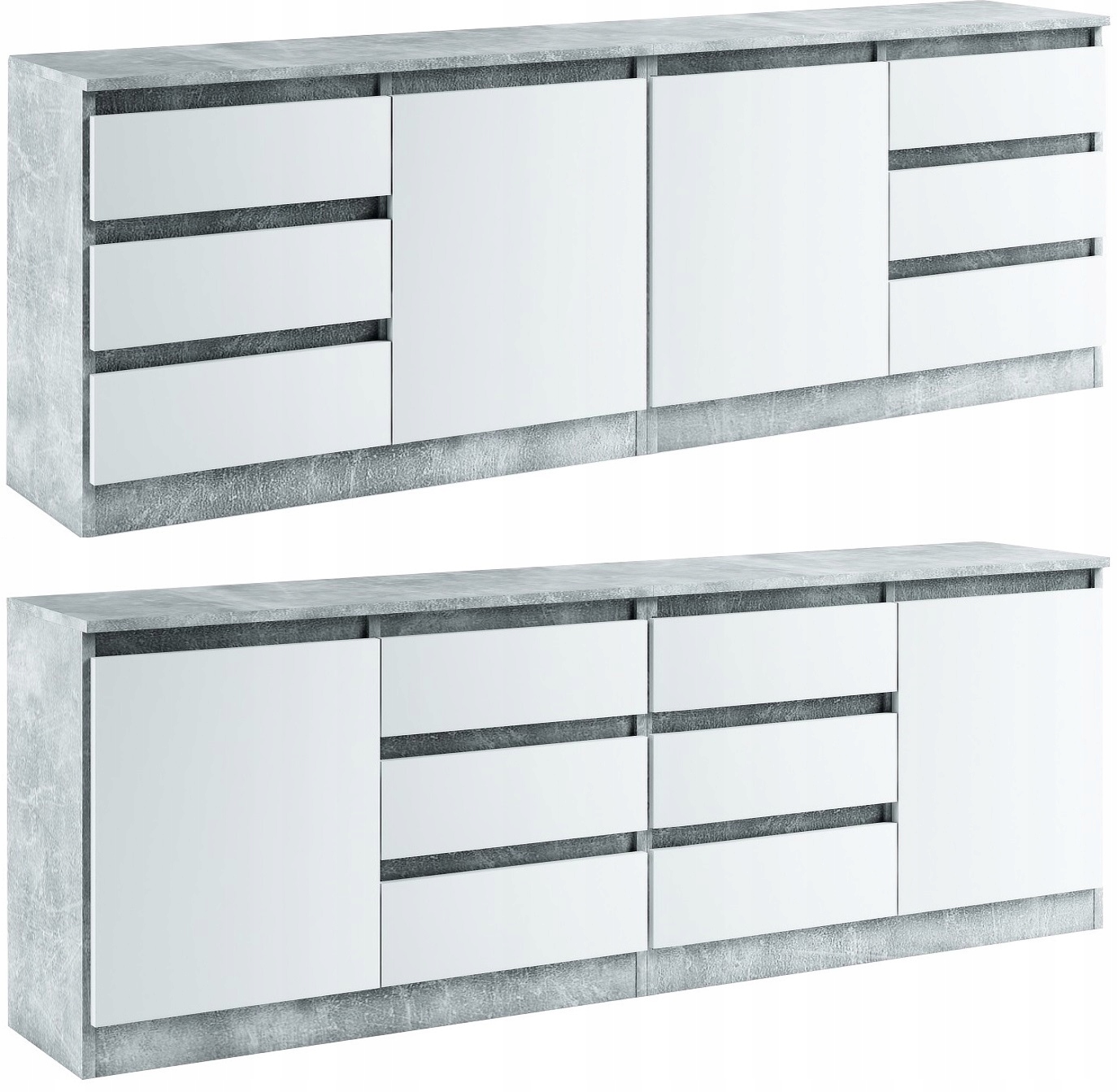 028-080 KOMODA/ZESTAW B2d6s/200cm - BETON / BIAŁY