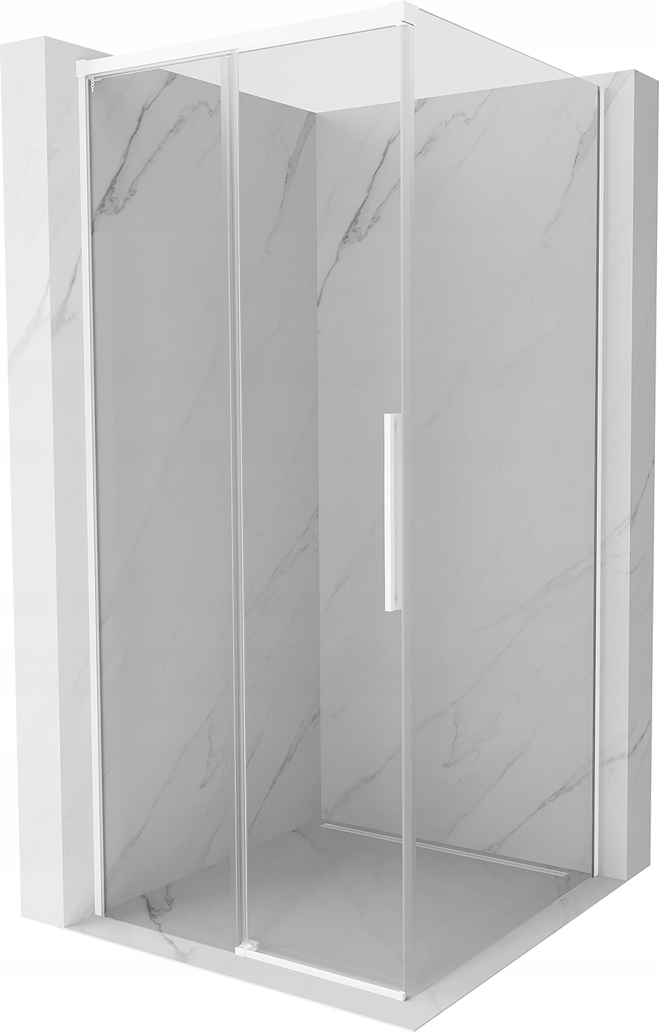 Mexen Rox Kabina Prysznicowa Rozsuwana 100X100 CM Transparent Biała
