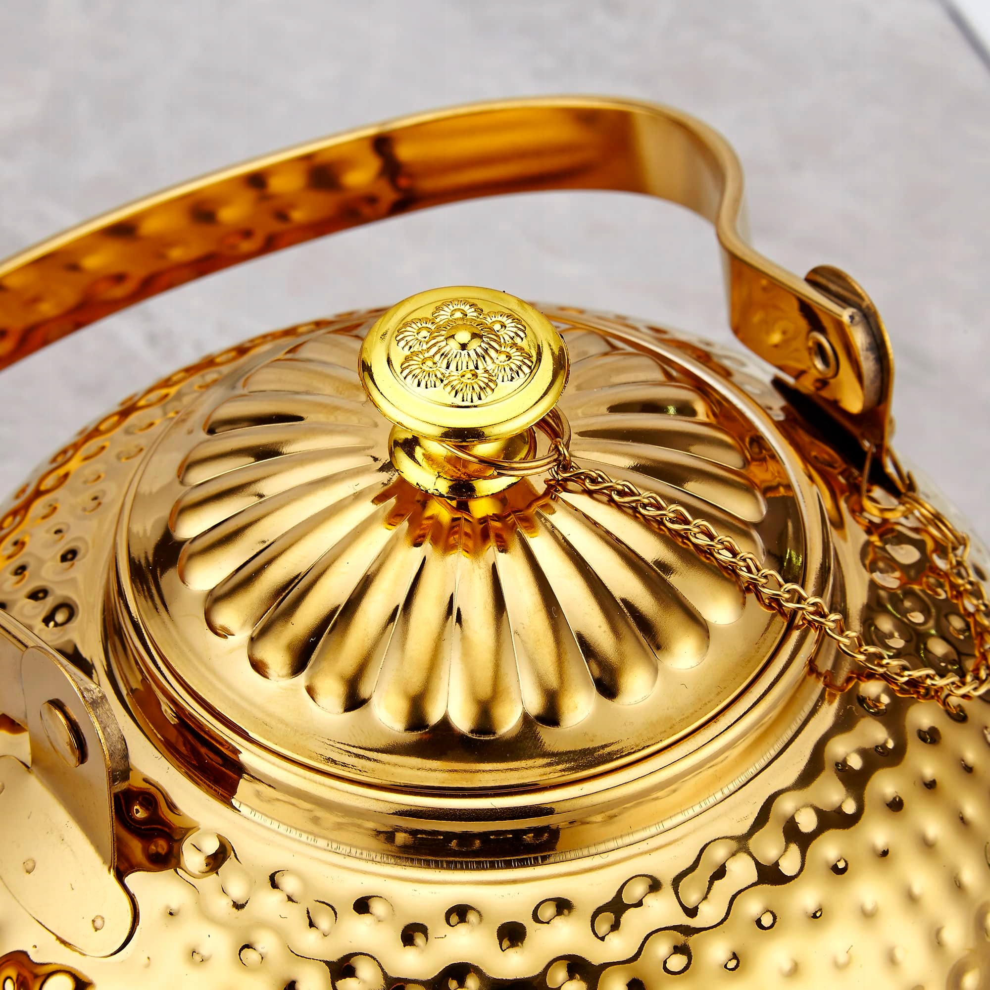 SANQIAHOME Złoty Czajnik Ze Stali Nierdzewnej 1,4L Z Sitkiem Indukcja — miniatura 6