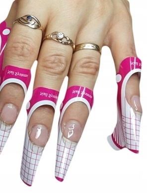 SZABLONY FORMY DO PRZEDŁUŻANIA PAZNOKCI 100szt RÓŻ Kod producenta 12