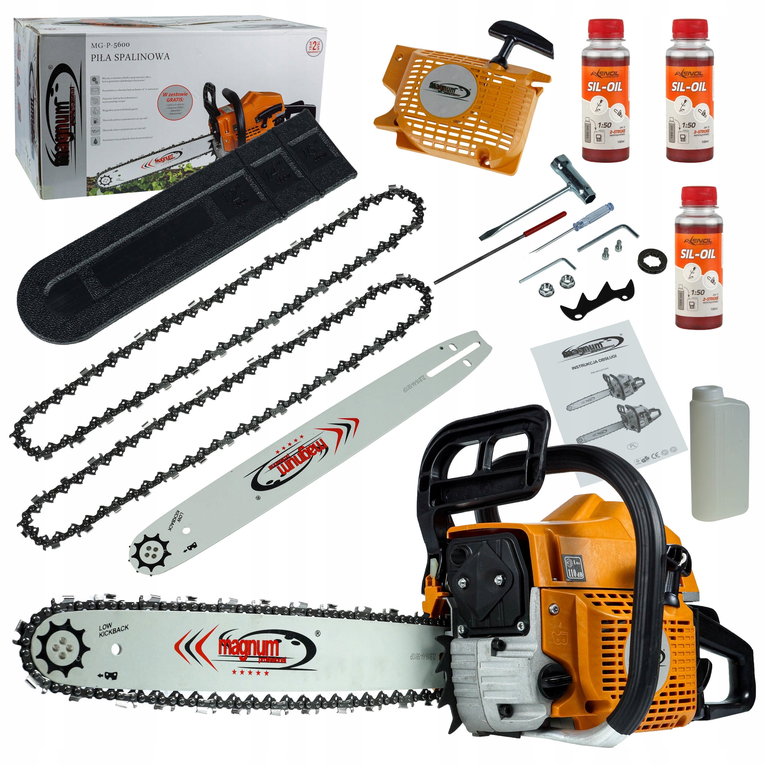 PIŁA SPALINOWA MAGNUM ZESTAW XXXL 2XŁAŃCUCH 2XSTARTER