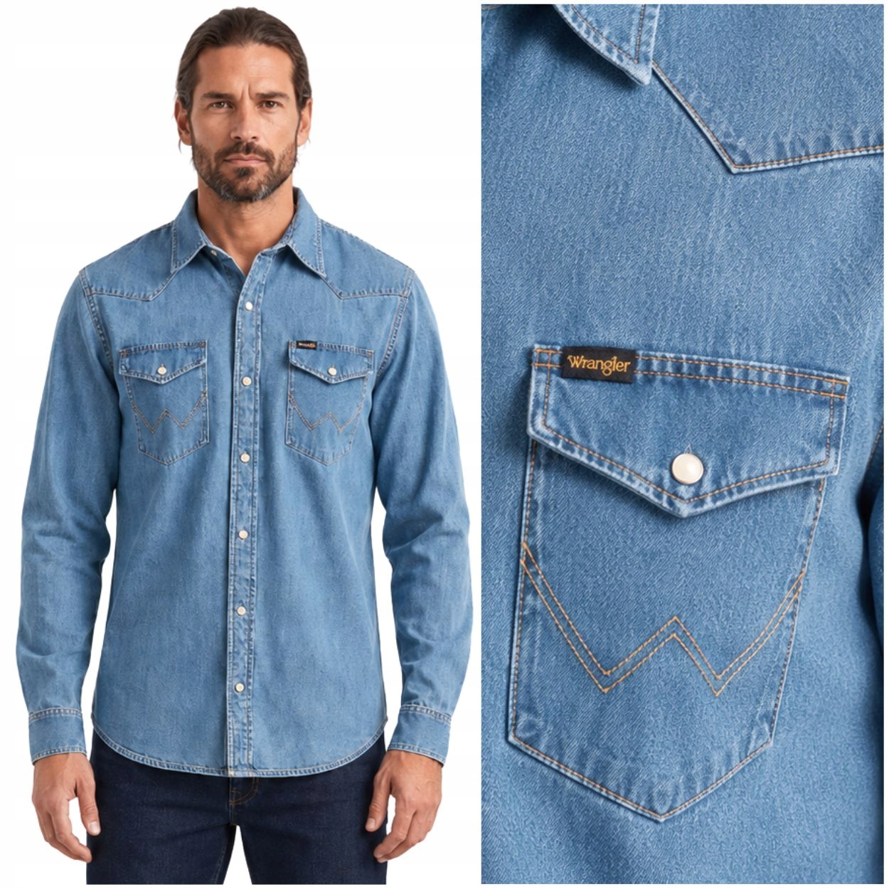 Wrangler Western Shirt Lake regular fit džínová košile s L
