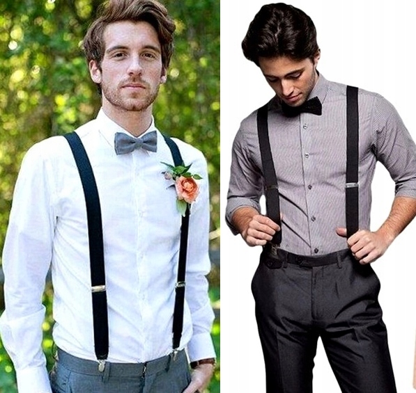 Szelki unisex Damskie Męskie mocne do spodni Emo czerwone dlugie solidne Kolor czerwony