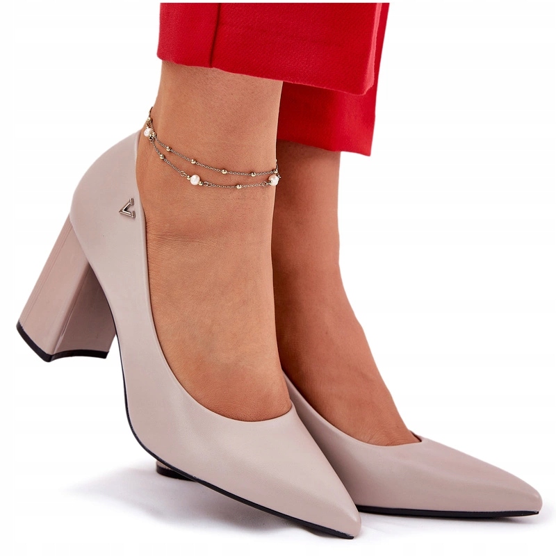 Dámské Lodičky Elegantní Eko Kůže Podpatek Sloupek Vinceza 62220 Šedá 39